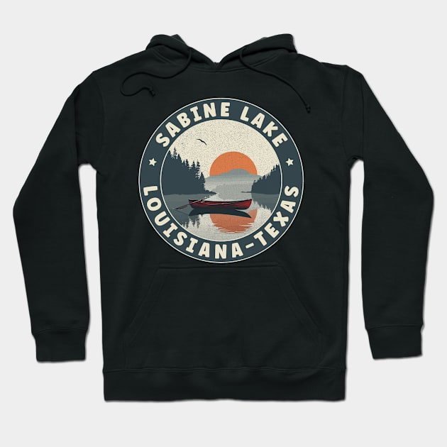 Sabine Lake Louisiana-Texas Sunset Hoodie by turtlestart